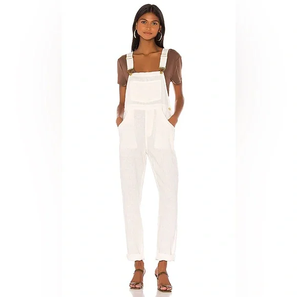 WeWoreWhat White Linen Overalls - Picture 1 of 10